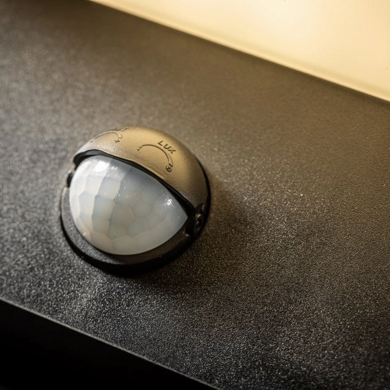 CGC AUBREY Black Curved PIR Motion Sensor LED Outdoor Wall Light 4000k Natural White Integrated LED IP54
