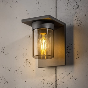 CGC AVERY Anthracite Grey E27 Outdoor Wall Light Lantern Smoked Diffuser IP54Weatherproof outdoor lighting