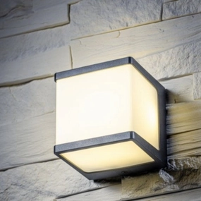 CGC AYRA Black Sqaure LED Outdoor Cube Wall Light 4000k IP54 10W 1000lmOutdoor wall sconces with motion sensor