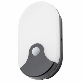 CGC BECCA Oval With Motion Sensor Monochrome LED Wall LightOutdoor wall sconces with motion sensor
