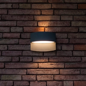 CGC BLAKE Dark Grey Eye Shaped LED Wall LightOutdoor wall sconces with motion sensor