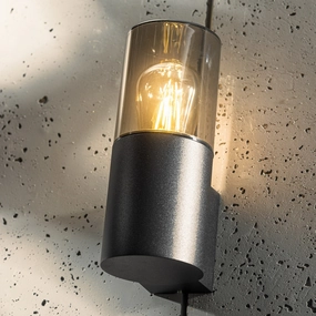 CGC BLUEBELL Black Outdoor Cylinder Wall LightWeatherproof outdoor lighting