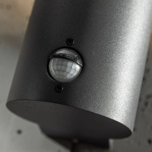 CGC BLUEBELL Dark Grey Cylinder Wall Light with PIR Motion Sensor