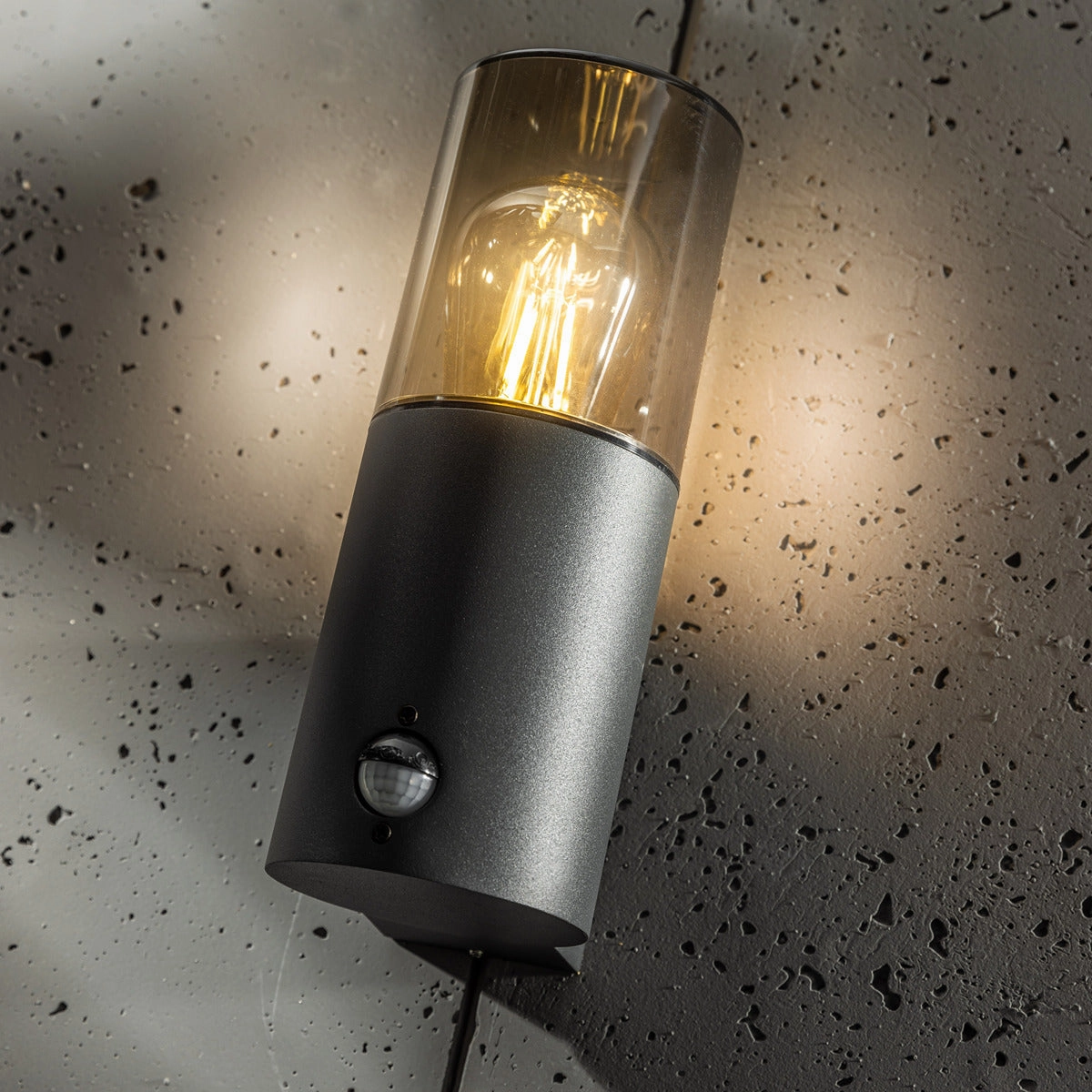 CGC BLUEBELL Dark Grey Cylinder Wall Light with PIR Motion SensorOutdoor wall sconces with motion sensor