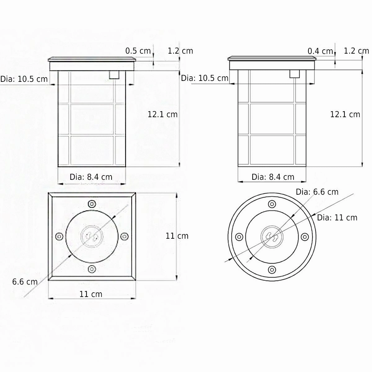 CGC BRIDGET 2 Square Large Stainless Steel Inground Or Decking Lights
