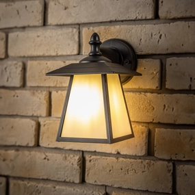 CGC CELINE Black Outdoor Wall Light Vintage Opal Diffuser E27 Standard Screw IP44Outdoor wall sconces with motion sensor