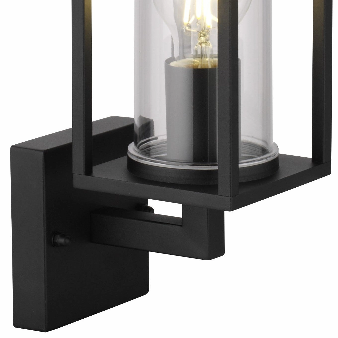 CGC CHLOE Up Black E27 Outdoor Wall Light Lantern Clear Diffuser IP54