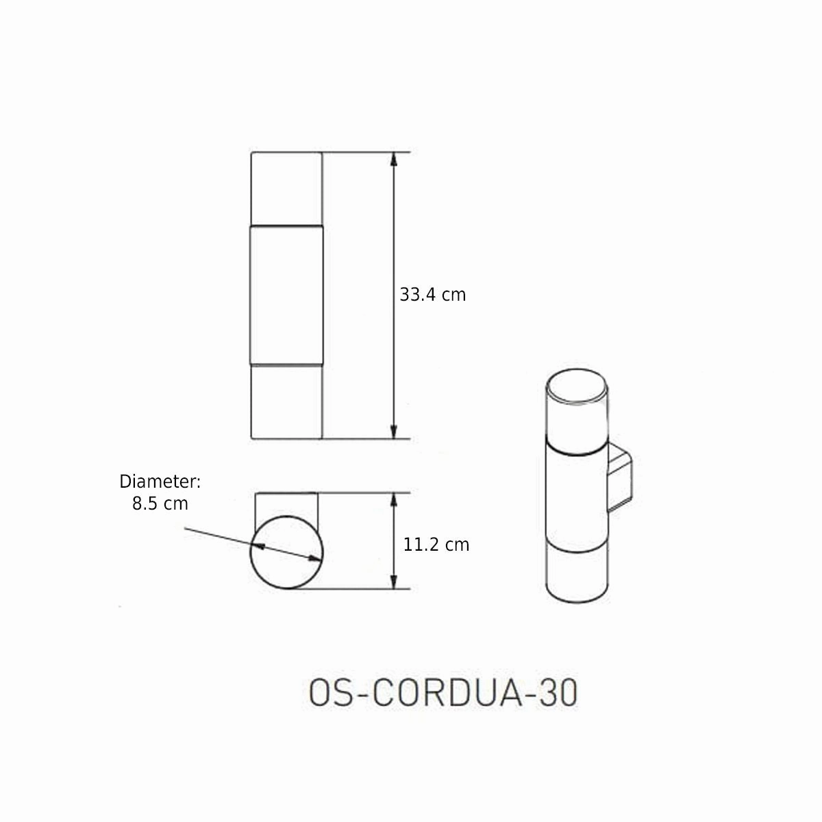 CGC CORTEZ Dark Grey Double Outdoor Wall Light
