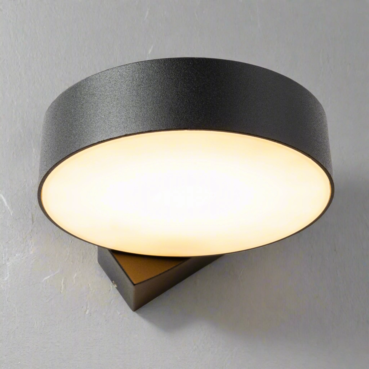CGC Darcy Black Adjustable Round LED Outdoor Wall Light 3000k Warm White IP54