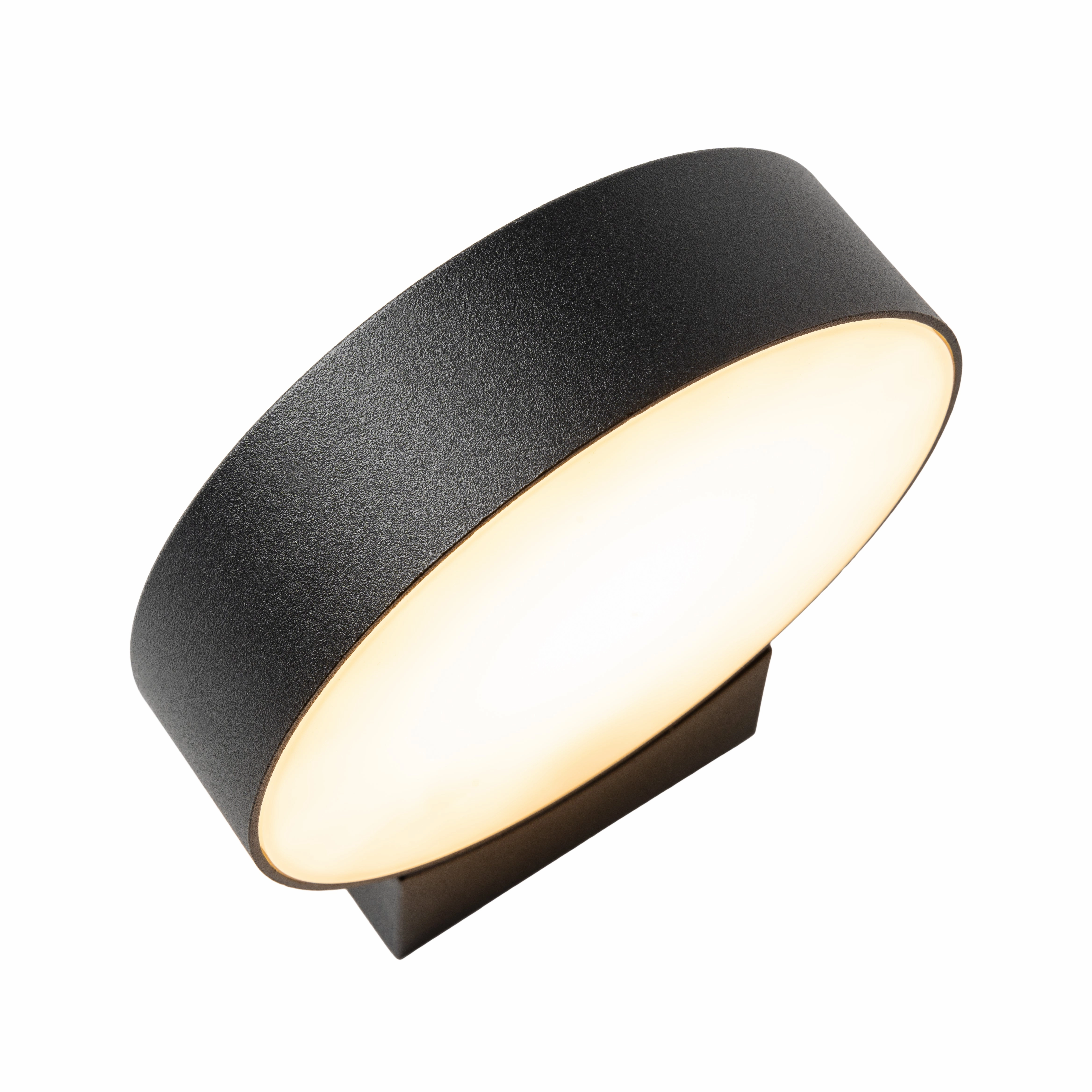 CGC Darcy Black Adjustable Round LED Outdoor Wall Light 3000k Warm White IP54