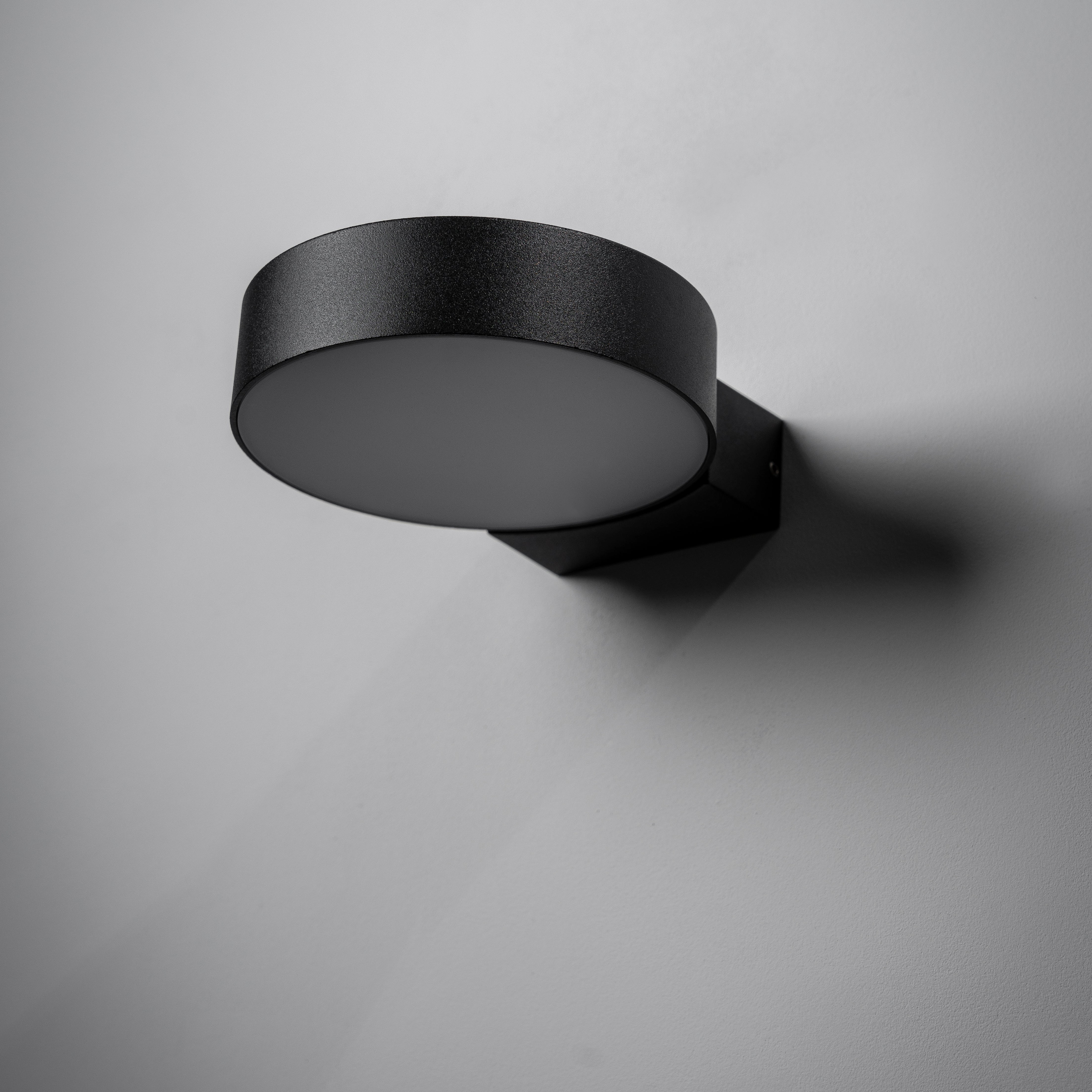 CGC Darcy Black Adjustable Round LED Outdoor Wall Light 3000k Warm White IP54
