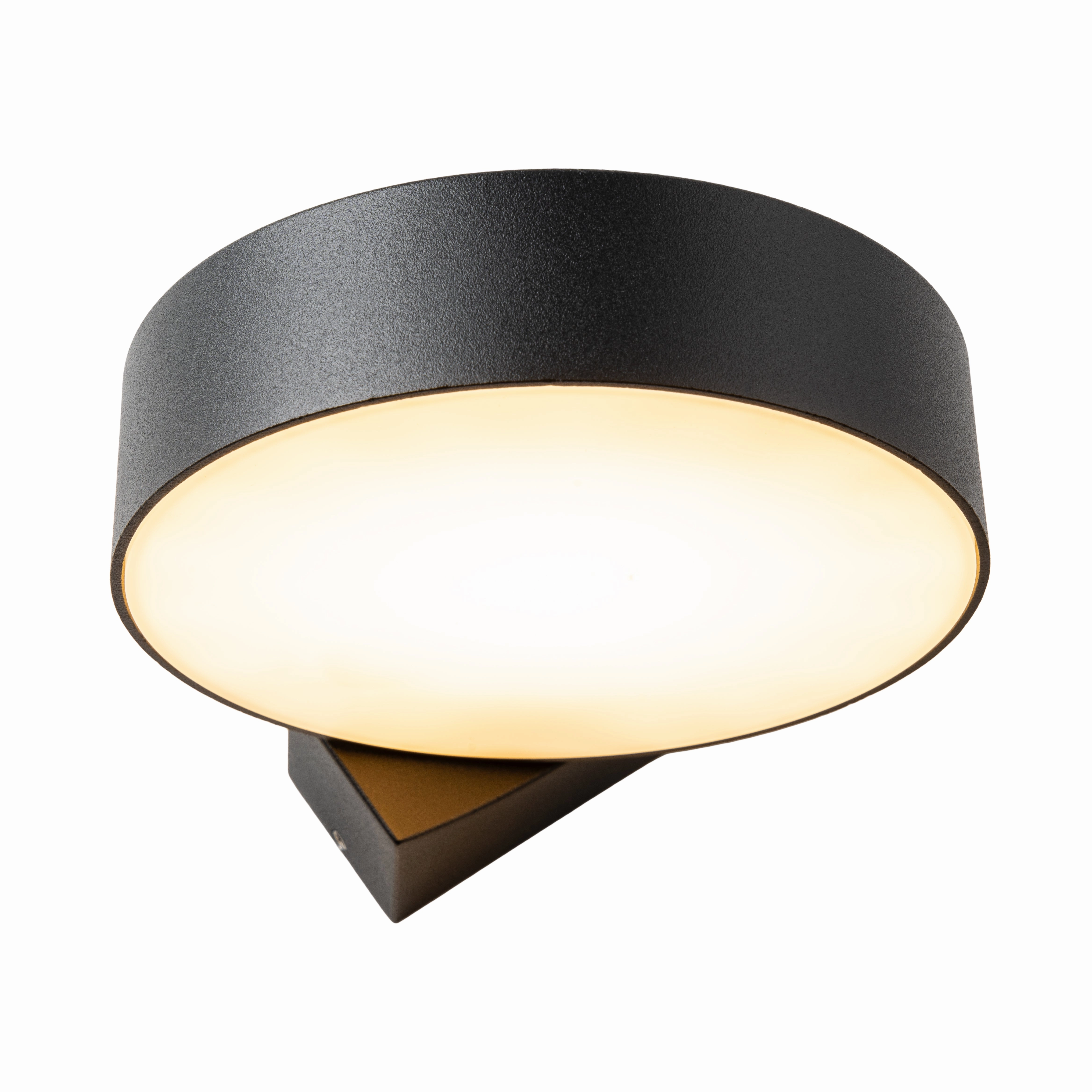 CGC Darcy Black Adjustable Round LED Outdoor Wall Light 3000k Warm White IP54