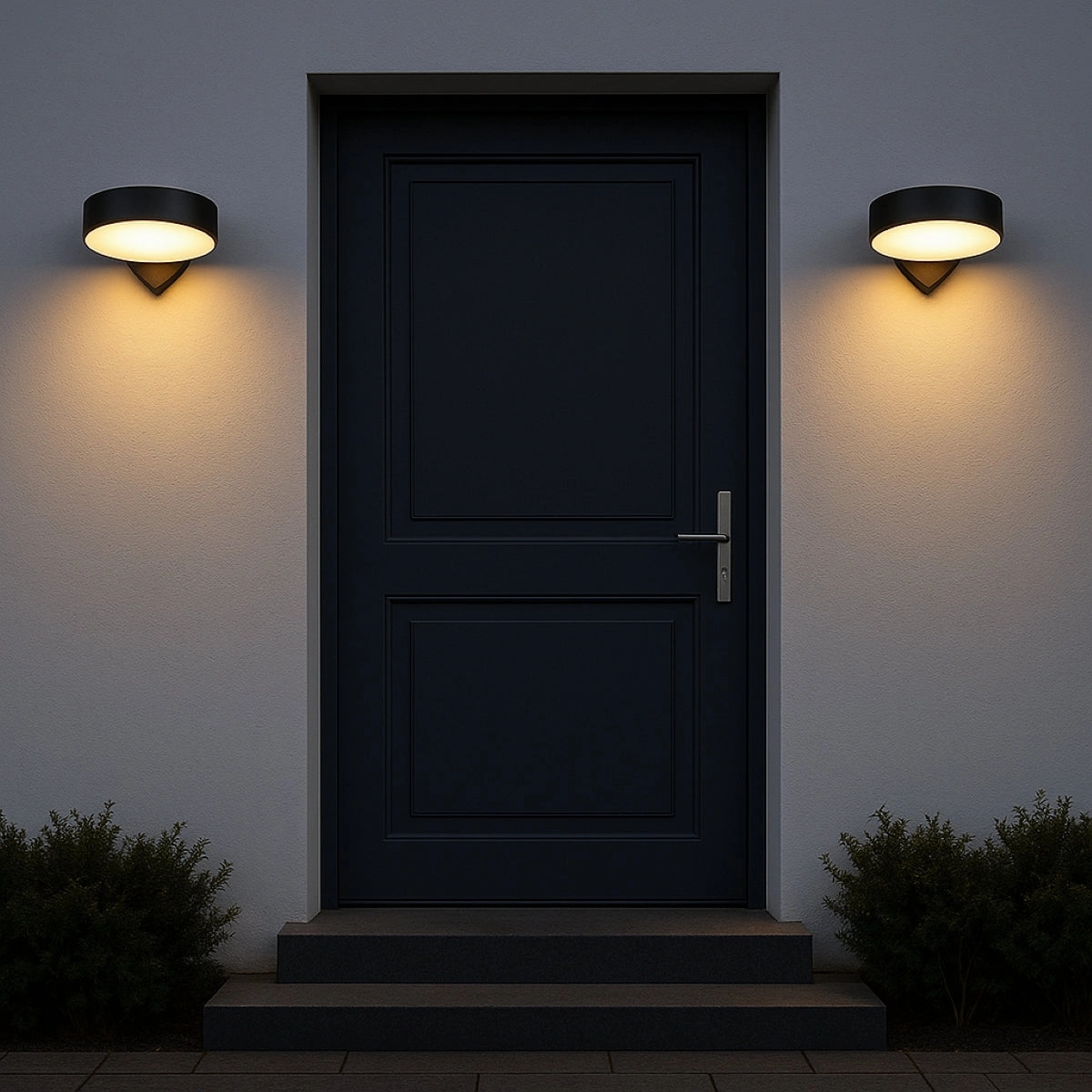 CGC Darcy Black Adjustable Round LED Outdoor Wall Light 3000k Warm White IP54