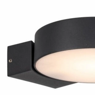 CGC Darcy Black Adjustable Round LED Outdoor Wall Light 3000k Warm White IP54
