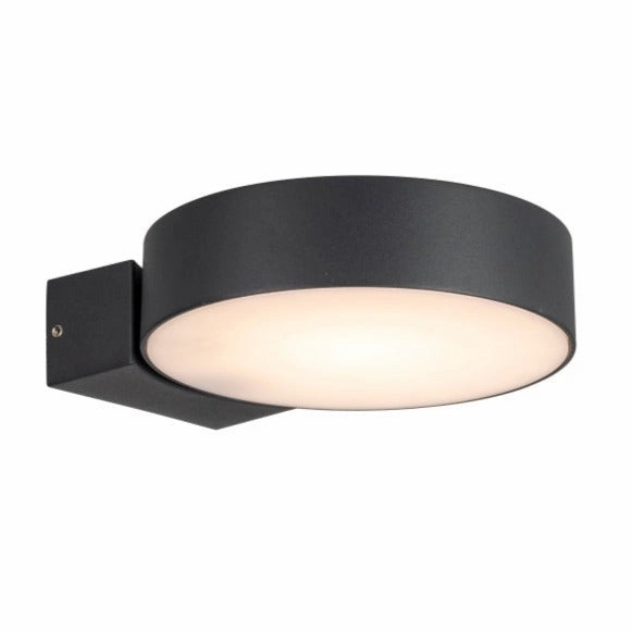 CGC Darcy Black Adjustable Round LED Outdoor Wall Light 3000k Warm White IP54