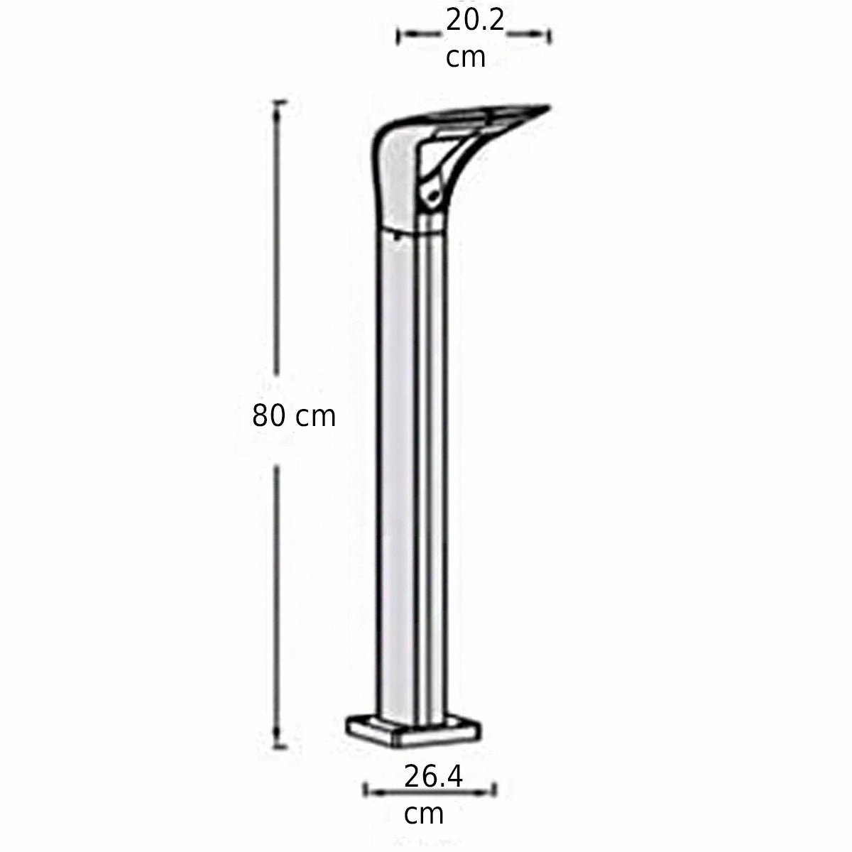 CGC DIANA Dark Grey Curved Outdoor LED Post Light