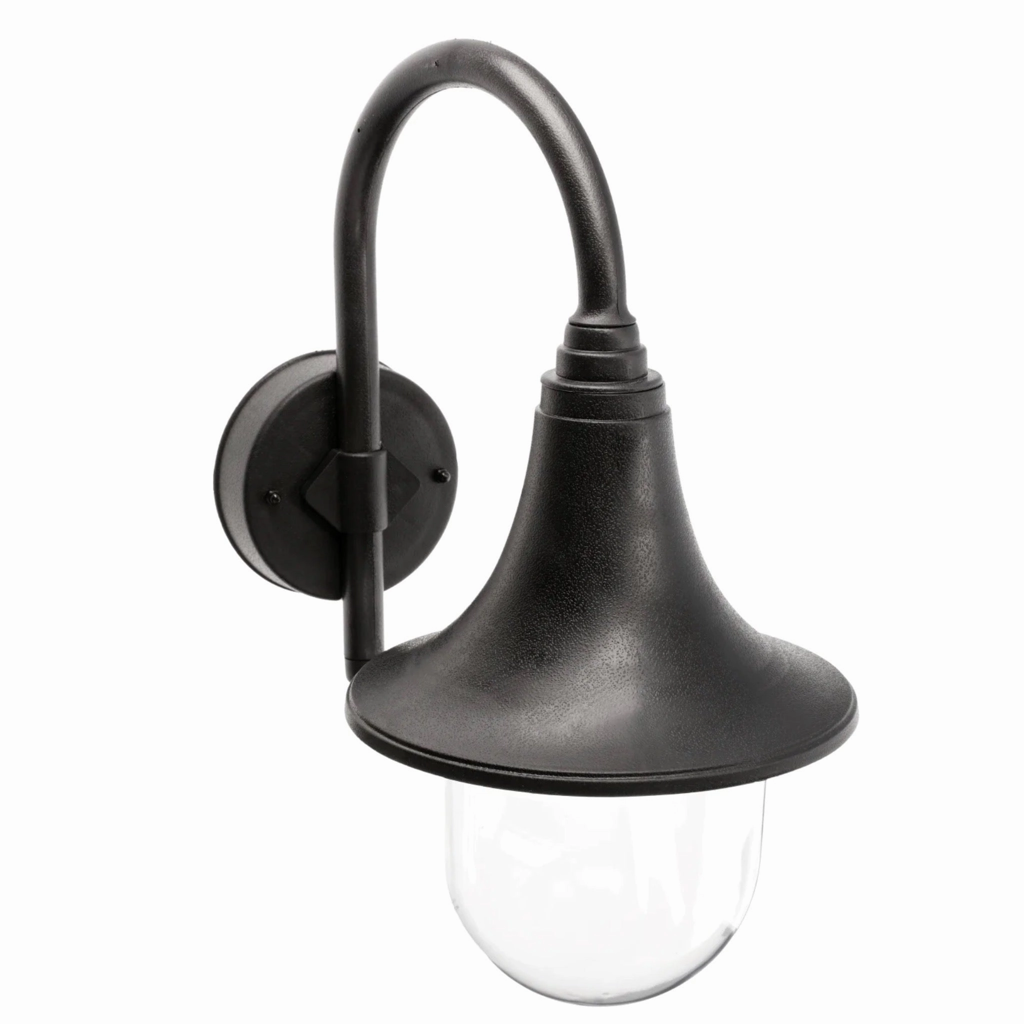 CGC DINAH Black Traditional Curved Hooked Outdoor Wall Lantern