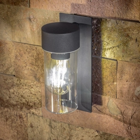 CGC ERIN Anthracite Grey E27 Outdoor Wall Light Lantern Clear Diffuser IP54Weatherproof outdoor lighting