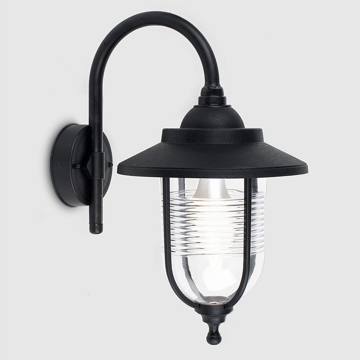CGC EVELYN Black Fisherman Style Outdoor Wall Lantern