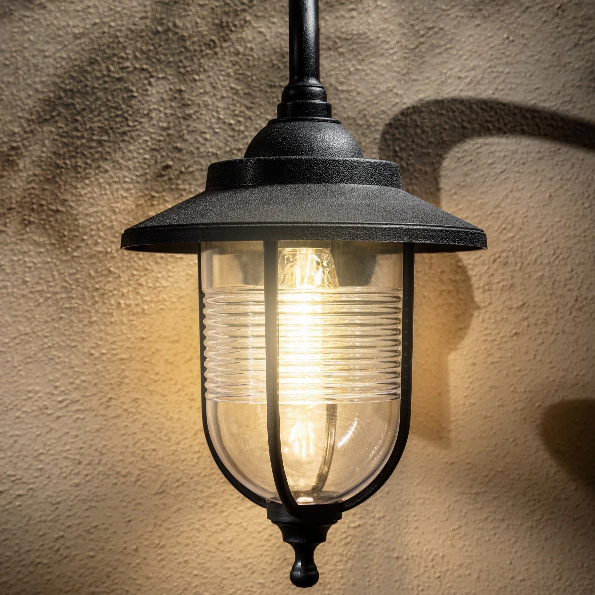 CGC EVELYN Black Fisherman Style Outdoor Wall Lantern