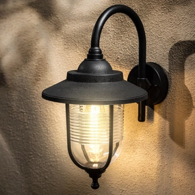 CGC EVELYN Black Fisherman Style Outdoor Wall LanternOutdoor wall sconces with motion sensor