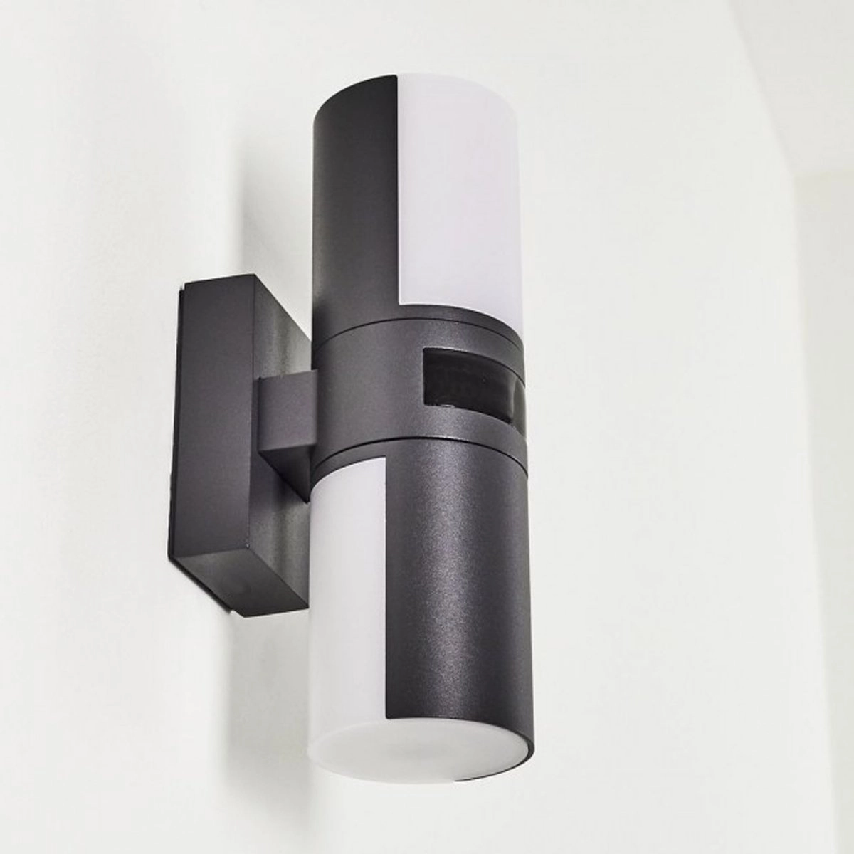 CGC FAITH Dark Grey Twin Motion Sensor Cylindrical LED Wall Light