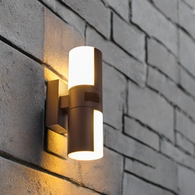 CGC FAITH Dark Grey Twin Motion Sensor Cylindrical LED Wall LightOutdoor wall sconces with motion sensor