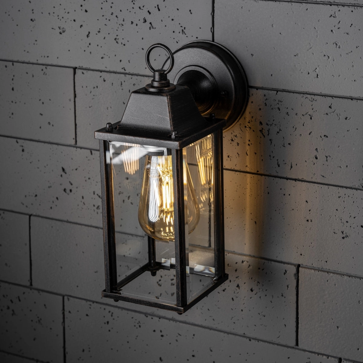CGC FREYA Bevelled Glass Antique Bronze Coach Lantern Wall Light PorchOutdoor wall sconces with motion sensor