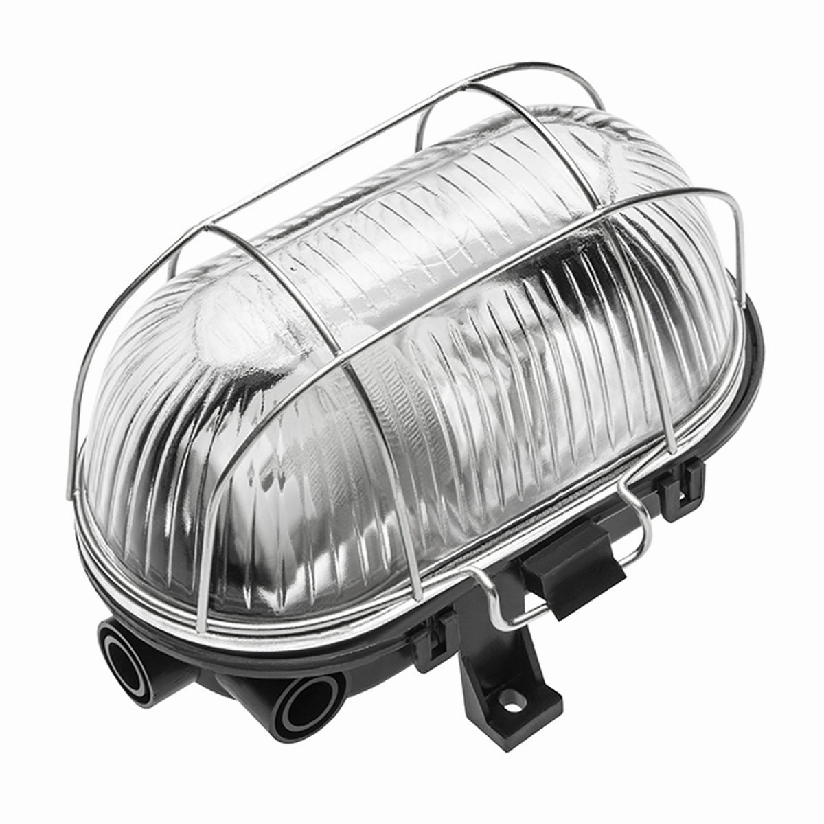 CGC GINA Black Oval Metal Cage Bulkhead Wall Or Ceiling Light