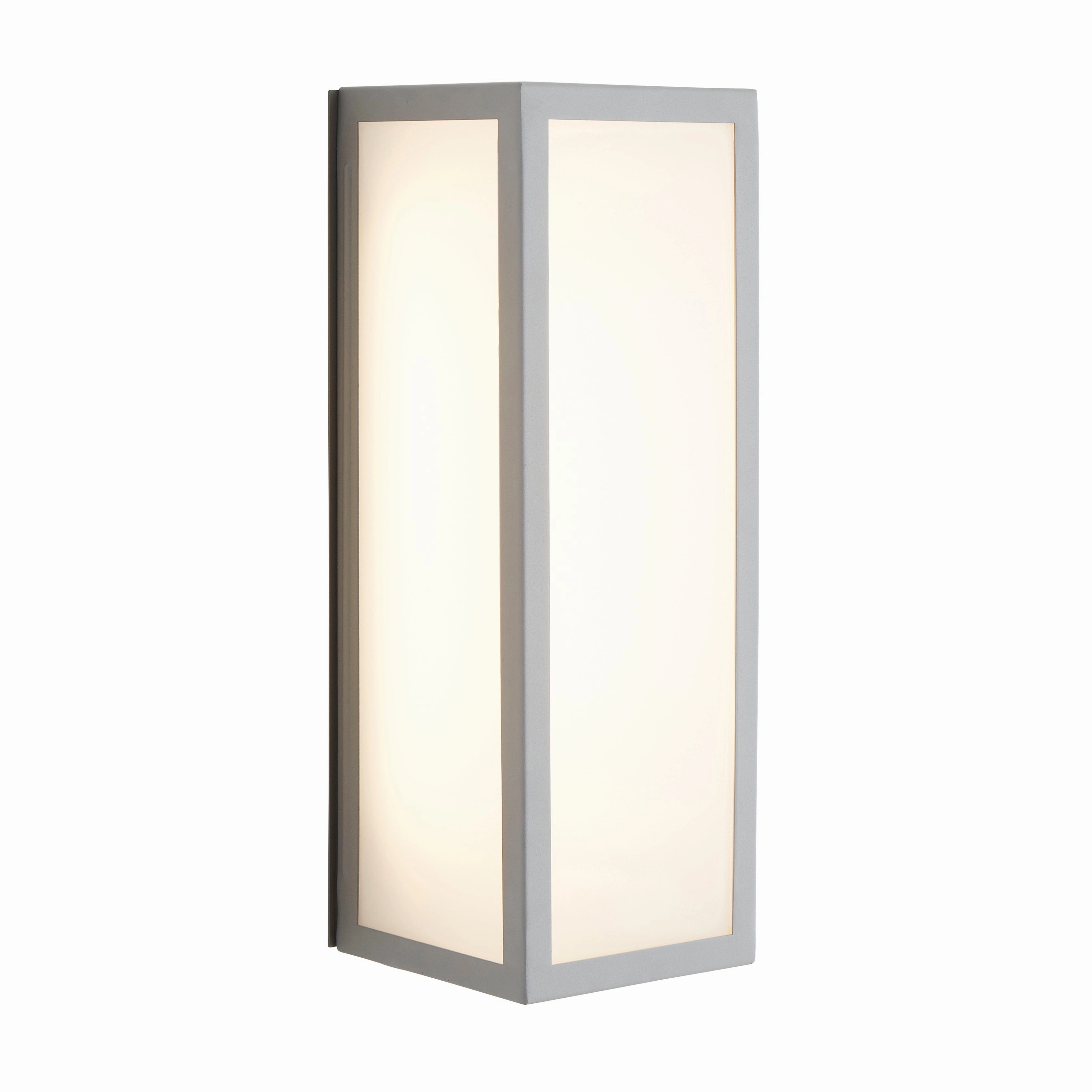 CGC HARRI Silver Outdoor Wall Light Box Lantern Opal Glass LED 4000k 600lm IP44