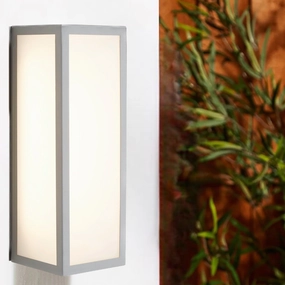CGC HARRI Silver Outdoor Wall Light Box Lantern Opal Glass LED 4000k 600lm IP44Outdoor wall sconces with motion sensor