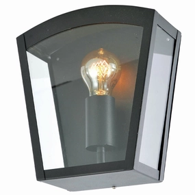 CGC IRIS Black Curved Top Lantern Wall LightWeatherproof outdoor lighting