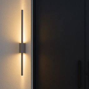 CGC ISLA Anthracite Dark Grey Long Slim LED Outdoor Indoor Wall Light 3000k Warm White 12W IP54Outdoor wall sconces with motion sensor