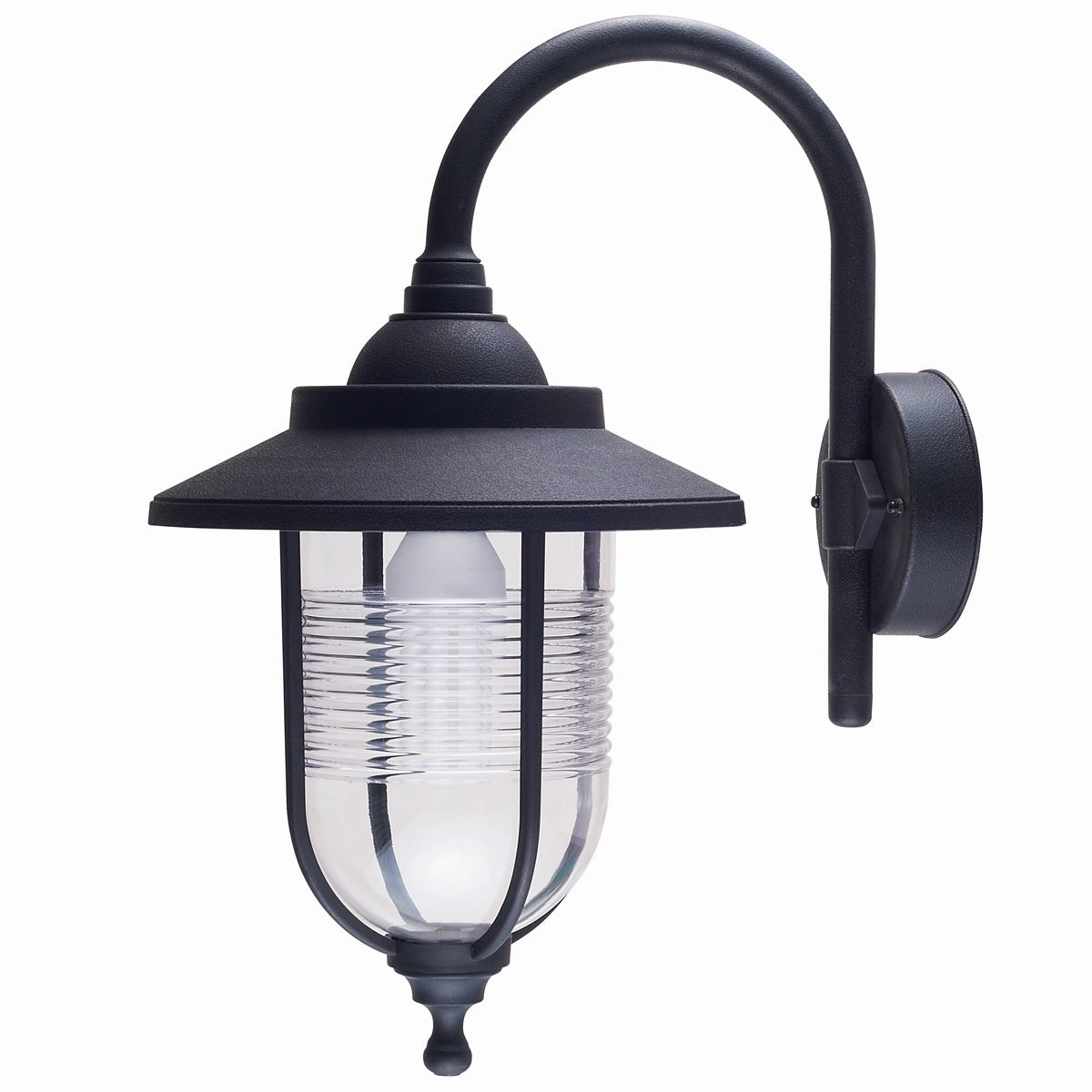 CGC JEMIMA Black Fisherman Hooked Outdoor Wall Lantern Light