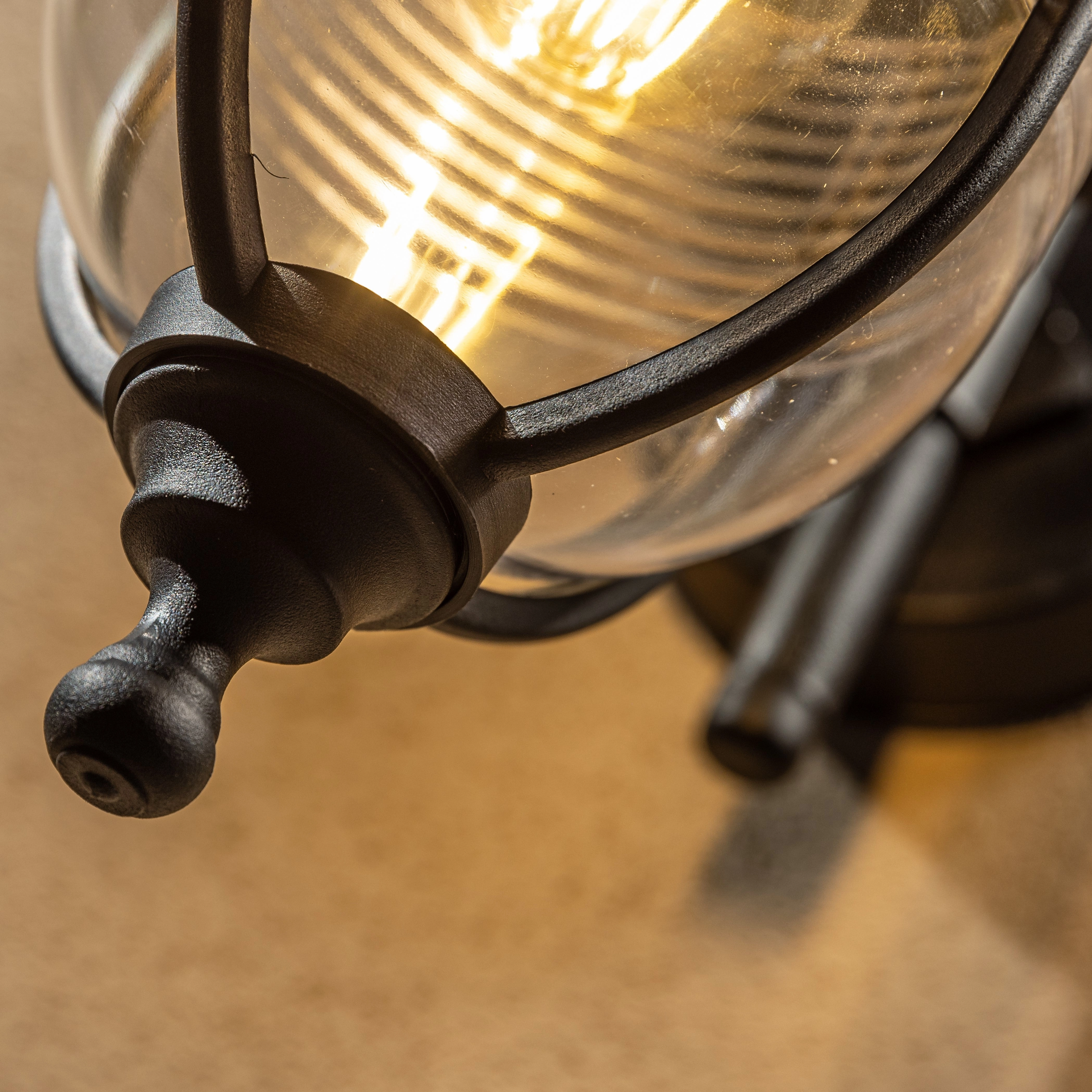 CGC JEMIMA Black Fisherman Hooked Outdoor Wall Lantern Light