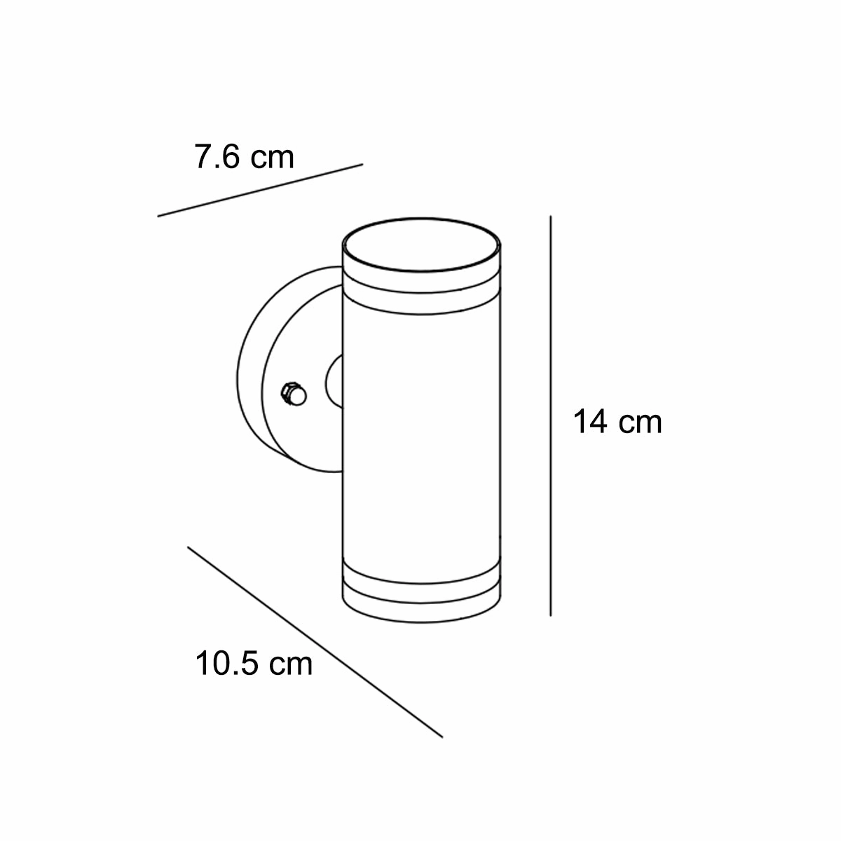 CGC JENNIFER Dark Grey Outdoor Up and Down Cylinder Wall Light