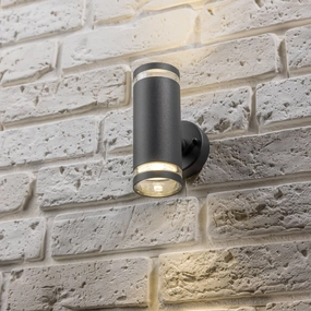 CGC JENNIFER Dark Grey Outdoor Up and Down Cylinder Wall LightWeatherproof outdoor lighting