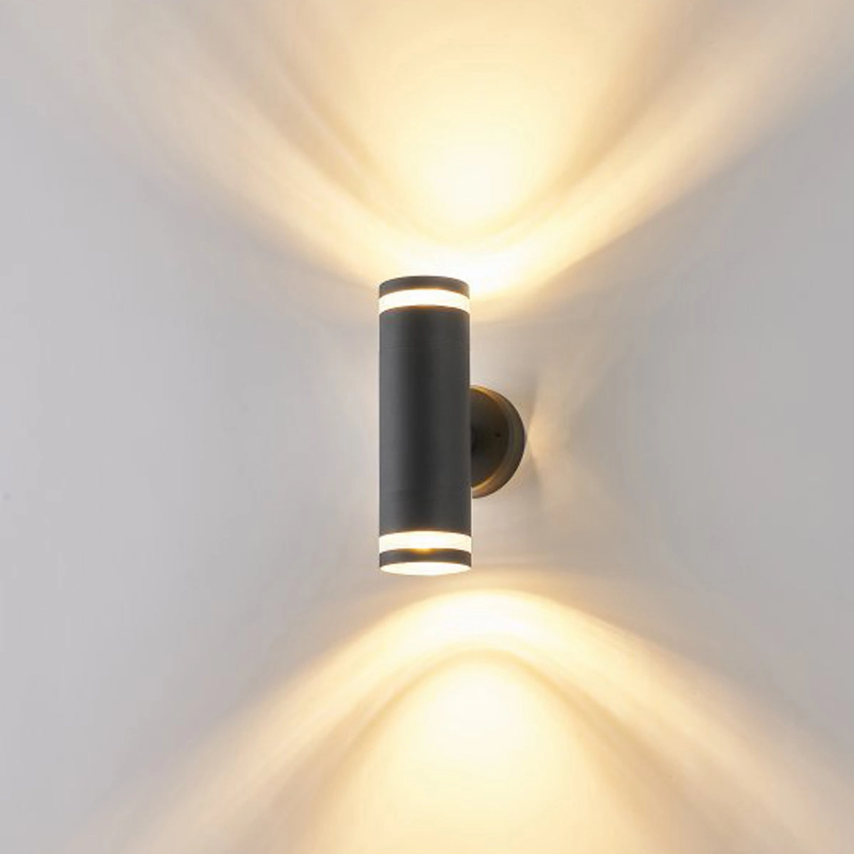 CGC JENNIFER Dark Grey Outdoor Up and Down Cylinder Wall Light