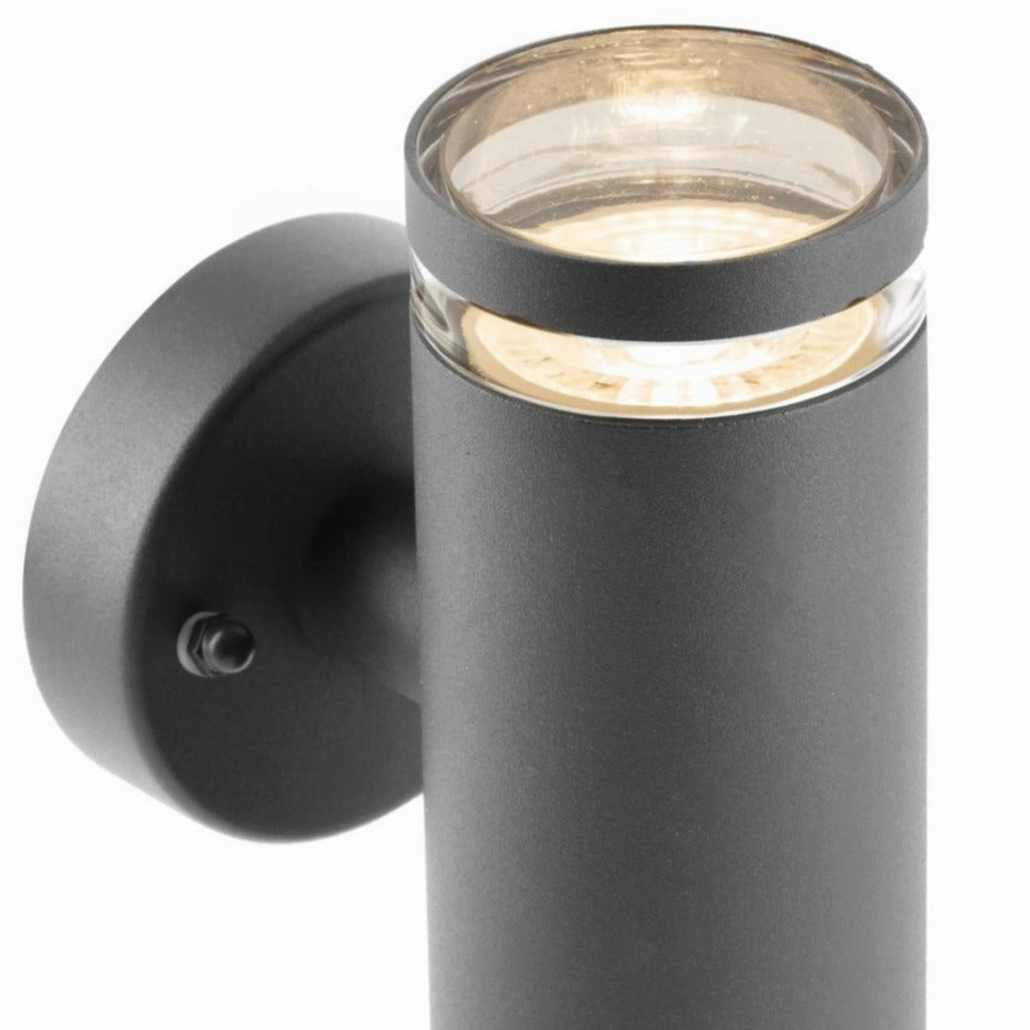 CGC JENNIFER Dark Grey Outdoor Up and Down Cylinder Wall Light