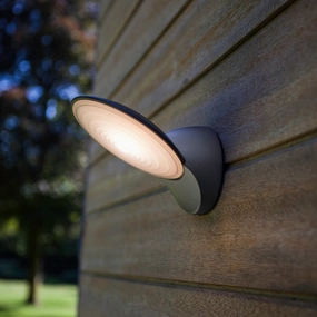 CGC KIARA Dark Grey Disc Shaped LED Wall LightOutdoor wall sconces with motion sensor