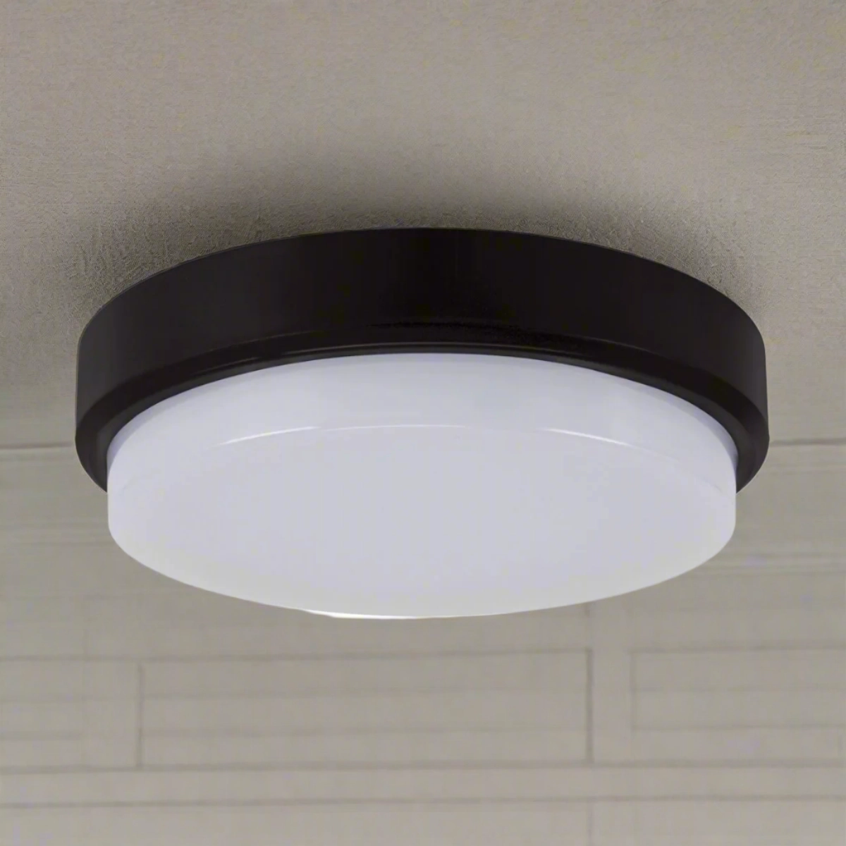 CGC KIKI Black Opal Round Outdoor Wall Light Bulkhead 18W