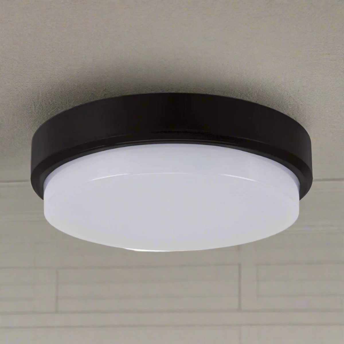 CGC KIKI Black Opal Round Outdoor Wall Light Bulkhead 18W