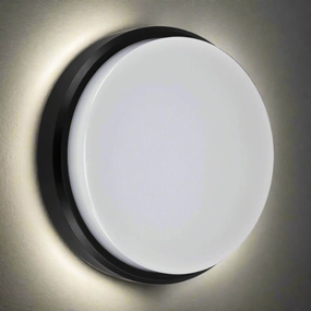 CGC KIKI Black Opal Round Outdoor Wall Light Bulkhead 18WOutdoor wall sconces with motion sensor