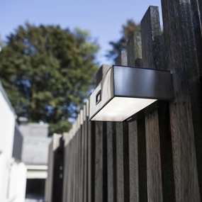 CGC KIRBY Stainless Steel LED Solar Outdoor Wall Light With Motion SensorWeatherproof outdoor lighting