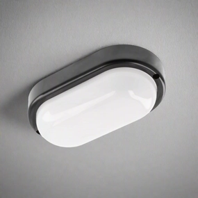 CGC KODO Black Oval Ceiling Wall Light Surface Mount LED, 12W, 1080lm, 4000KWeatherproof outdoor lighting
