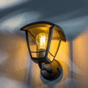 CGC LARA Black Solar Outdoor Wall Lantern Traditional Filament LED Warm White Light IP44Weatherproof outdoor lighting