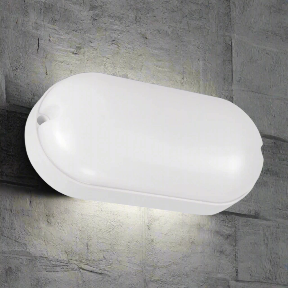 CGC LEAH White Opal Oval Outdoor Bulkhead 9WOutdoor wall sconces with motion sensor