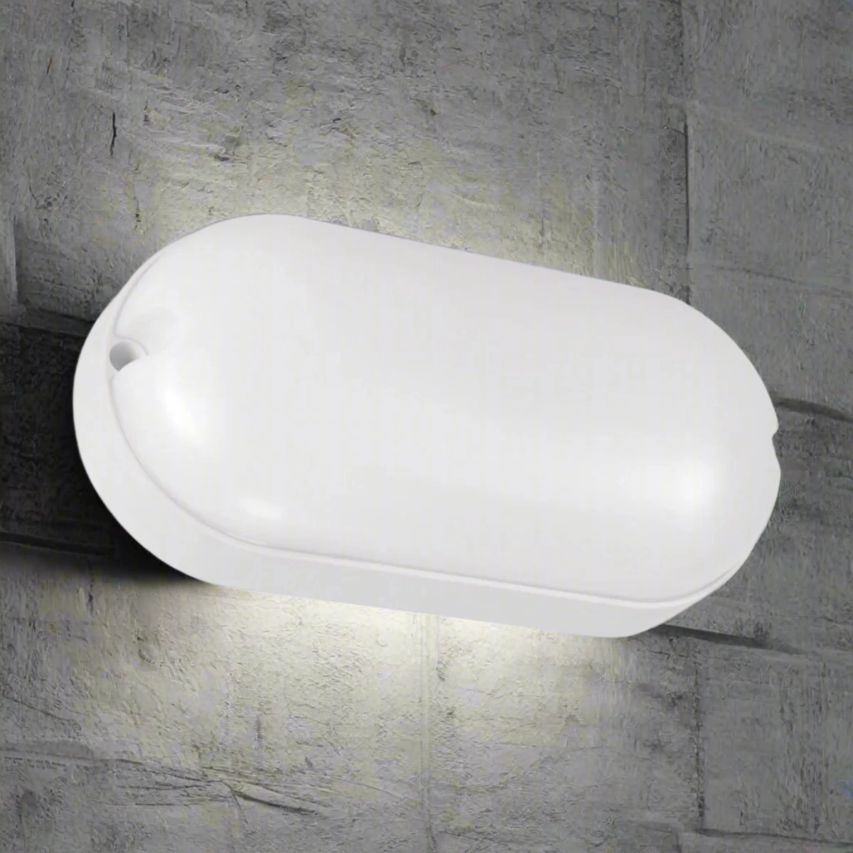 CGC LEAH White Opal Oval Outdoor Bulkhead 9WWeatherproof outdoor lighting