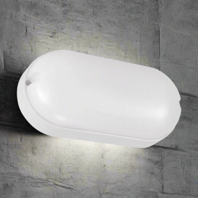 CGC LEAH White Opal Oval Outdoor Bulkhead 9WOutdoor wall sconces with motion sensor