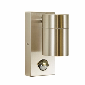 CGC LEO Stainless Steel Single GU10 Wall Downlight with PIR Outdoor Light IP44Weatherproof outdoor lighting